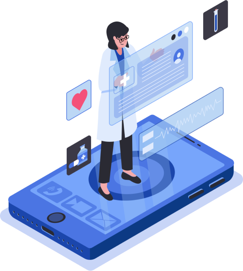 Medecin en train de consulter des dossiers patients électroniques